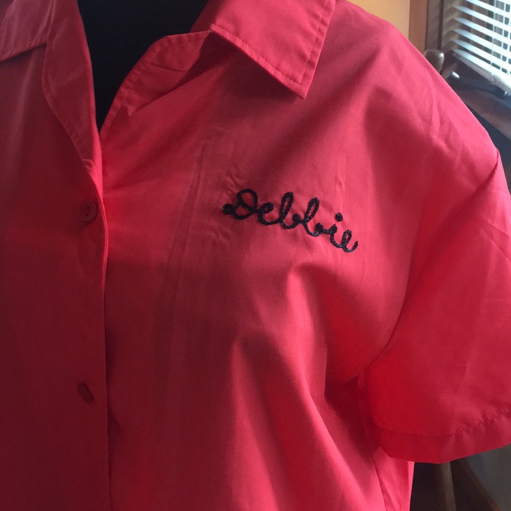 Vintage coral bowling shirt